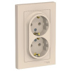 Розетка 2-я ATLASDESIGN с заземл.  16А в сборе беж.  ATN000224 