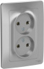 Розетка Systeme Electric BLANCA СУ 2 мест. 16А алюм. (пл.осн.) BLNRS000023 