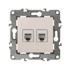 Розетки телеф. дв. 2XRJ11 сл. кость Эра12 (механизм) 12-3106-02 