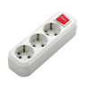 Колодка 3 гн. 16А 250В (корп. ABS, белая, земля, выкл.) MGP211 Makel