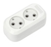 Колодка 2 гн. 10А 250В (корпус АБС-пластик, белая) SBE-10-2-00-N  Smartbuy 
