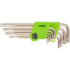 Набор ключей имбусовых Tamper-Torx, 9 шт., TT10-TТ50, 45x, закаленные, короткие, никель// Сибртех