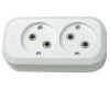 Колодка роз. 2 гн. 10А 250В (корп. ABS, белая) MGP101 Makel