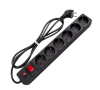 Удлинитель с сет. фил. 6*5м с зазем.защ. шторки ПВС 3*0,75 черн. 967U-4005 10 А