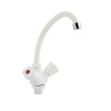 Смеситель кухонный на гайке металлокерамика из высокопрочного пластика АБС - БЕЛЫЙ	BRIMIX 	4405						