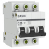 Выкл. авт. ВА47-29 3Р 25А 4.5кА х-ка mcb 4729-3-25c EKF BASIC