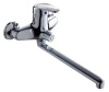 Смеситель в ванную, длинный излив с дивертором на корпусе, с сатеновой ручкой RUSSIA-MOSCOW 2070