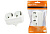 Разветвитель на 2 гнезда 2П+З плоский 16А 250B TDM SQ1806-0026