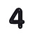 Цифра 4 металлическая черная 145*10 LNT14 BL #4