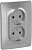 Розетка Systeme Electric BLANCA СУ 2 мест. 16А алюм. (пл.осн.) BLNRS000023 