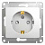 Розетка 2P+E 16А/250В шторки белый AtlasDesign ATN000145