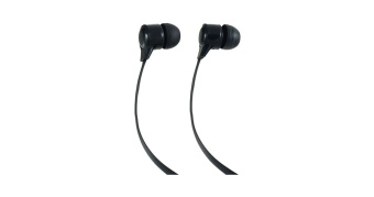 Наушники вакуумные BASE, Perfeo плоский провод 1.2 м, черные Jack 3.5