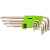 Набор ключей имбусовых Tamper-Torx, 9 шт., TT10-TТ50, 45x, закаленные, короткие, никель// Сибртех