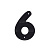 Цифра 6 металлическая черная 145*100 LNT14 BL #6