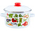 Кастрюля эмаль APPETITE "Veggies" 1RD201M, 4.0 л, с эмаль крышкой, с декором, цилиндр форма, белый