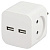 Разветвитель (тройник) 2 роз.+2xUSB , 10А белый SP-2-USB-W 49531 ЭРА 8218 